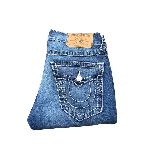 True Religion Jeans Size 29 SKINNY BIG T Blue - Picture 7 of 9